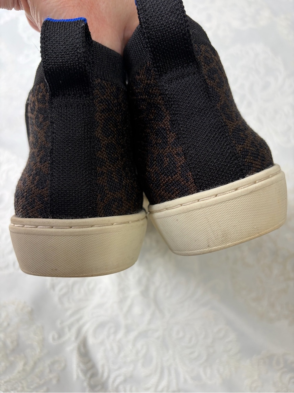 Rothy’s The Chelsea Ankle Boot Espresso Spot Leopard Print Slip On Size 7 - Picture 14 of 15